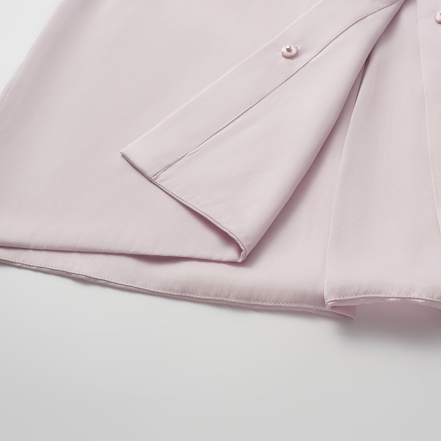 "慵倚春意" 100% 桑蠶絲雪紡立體剪裁國風罩衫—櫻花粉