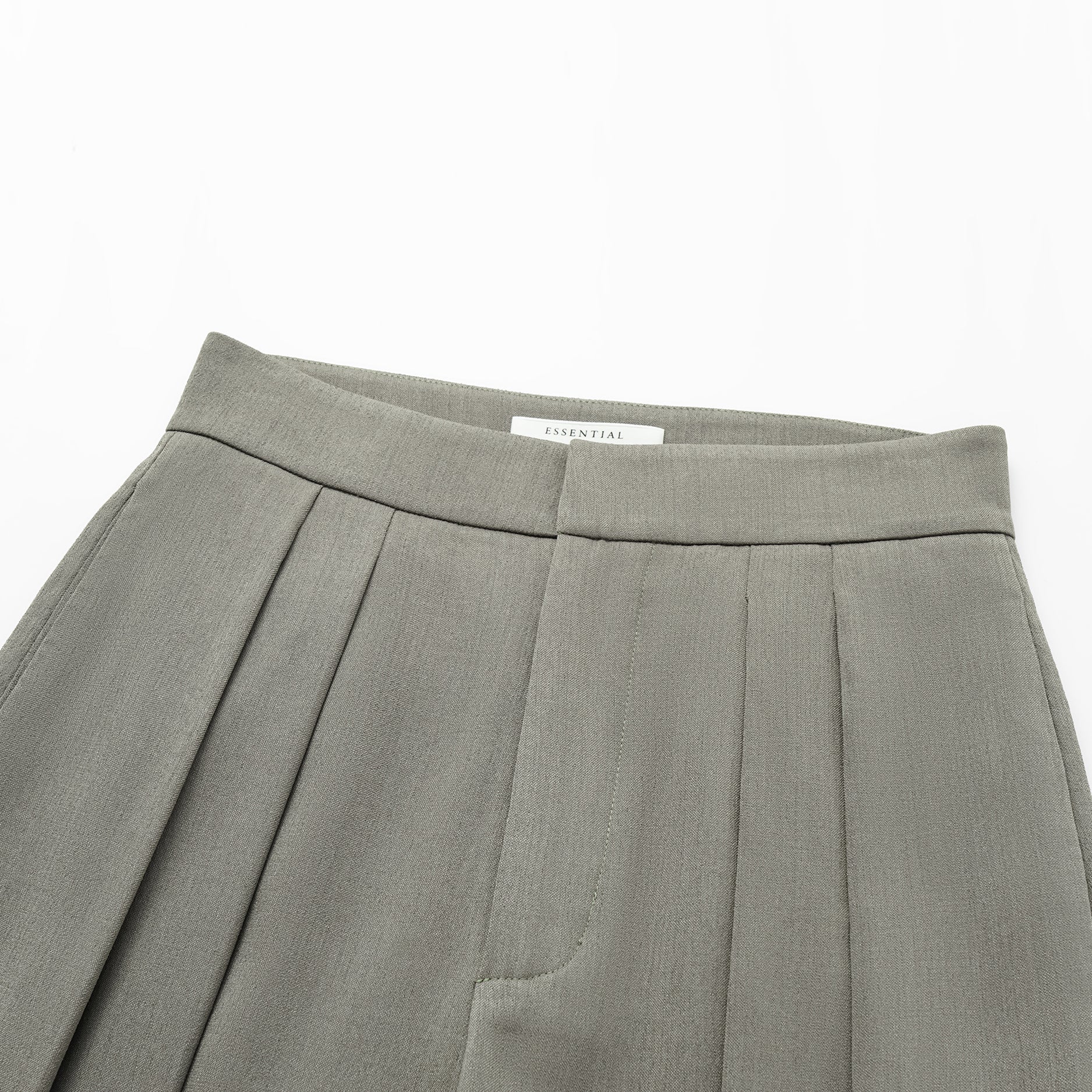 “Autumn Diary ” 韓國超彈力垂墜肌理面料特殊剪裁闊腿長褲—灰色