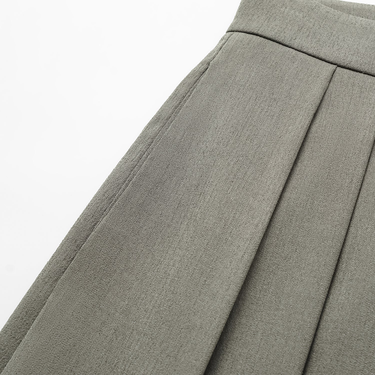 “Autumn Diary ” 韓國超彈力垂墜肌理面料特殊剪裁闊腿長褲—灰色