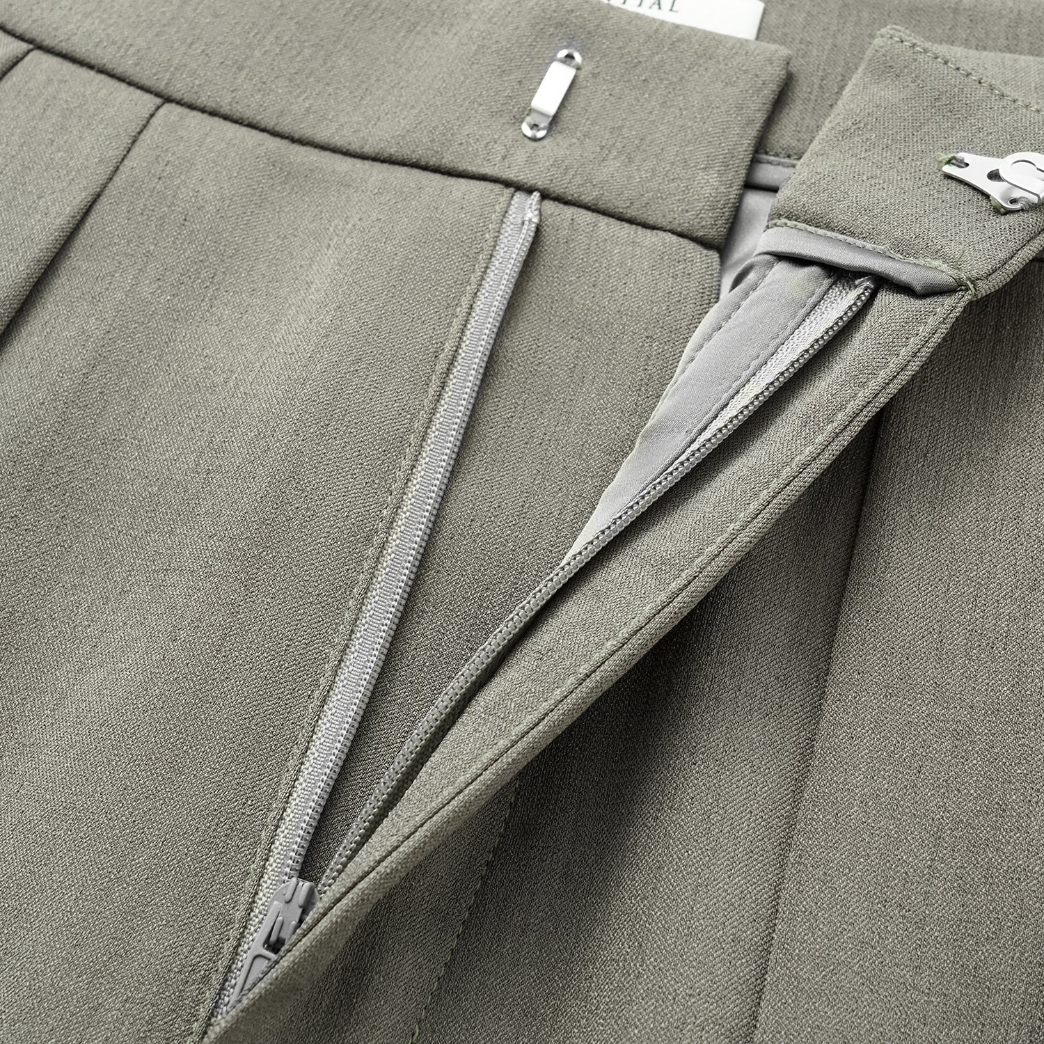 “Autumn Diary ” 韓國超彈力垂墜肌理面料特殊剪裁闊腿長褲—灰色