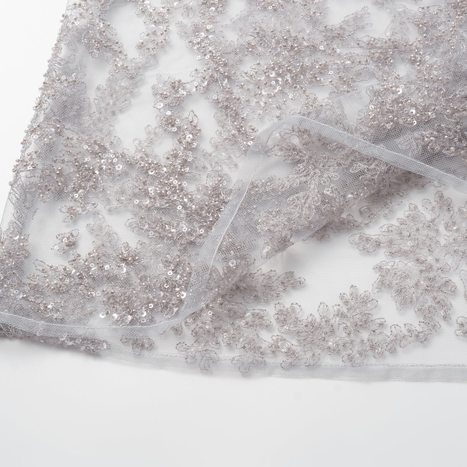 “茶宴” 奢華珠綉蕾絲輕國風細肩帶背心—Silver