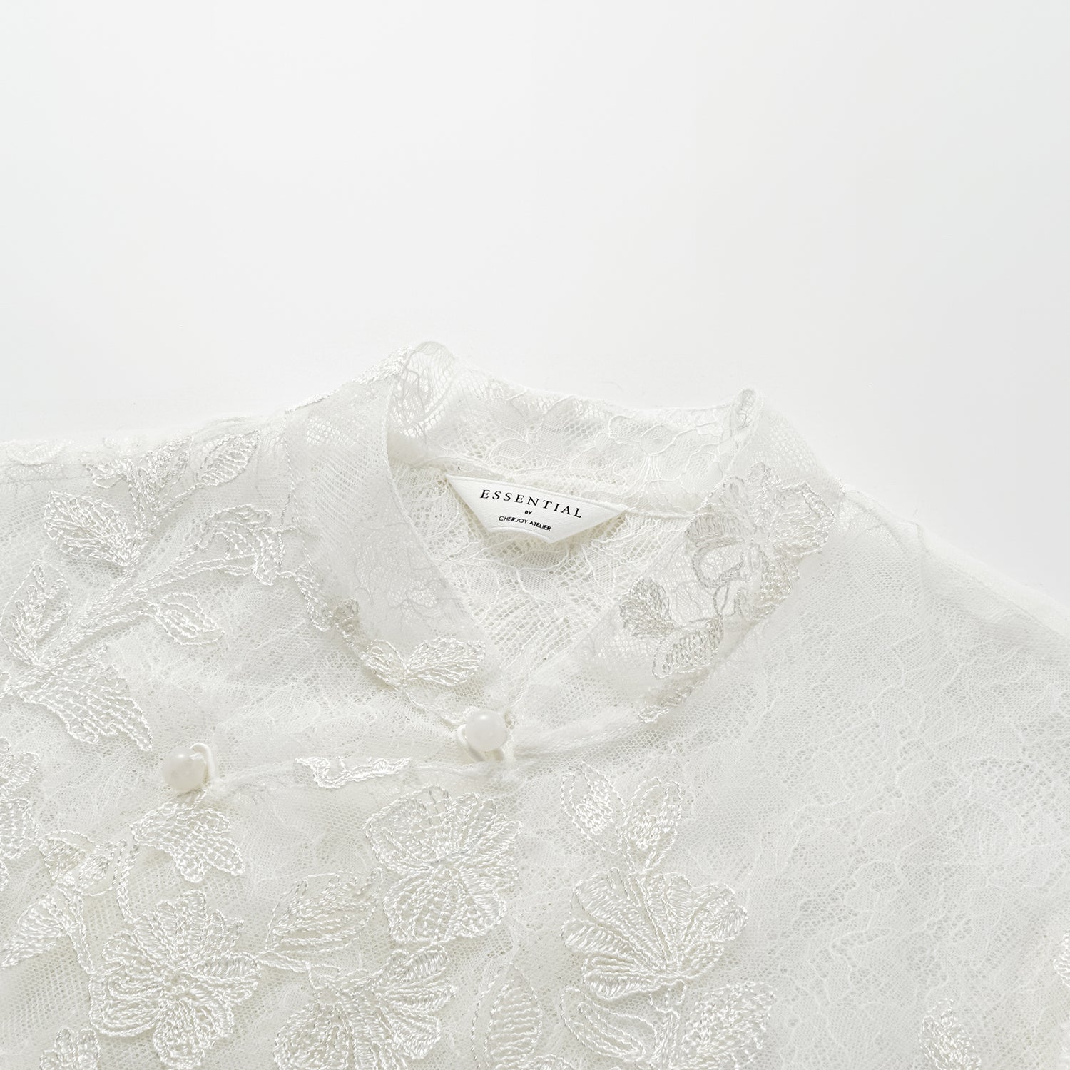 “春裳雅集” 立體刺繡工藝蕾絲國風短袖上衣