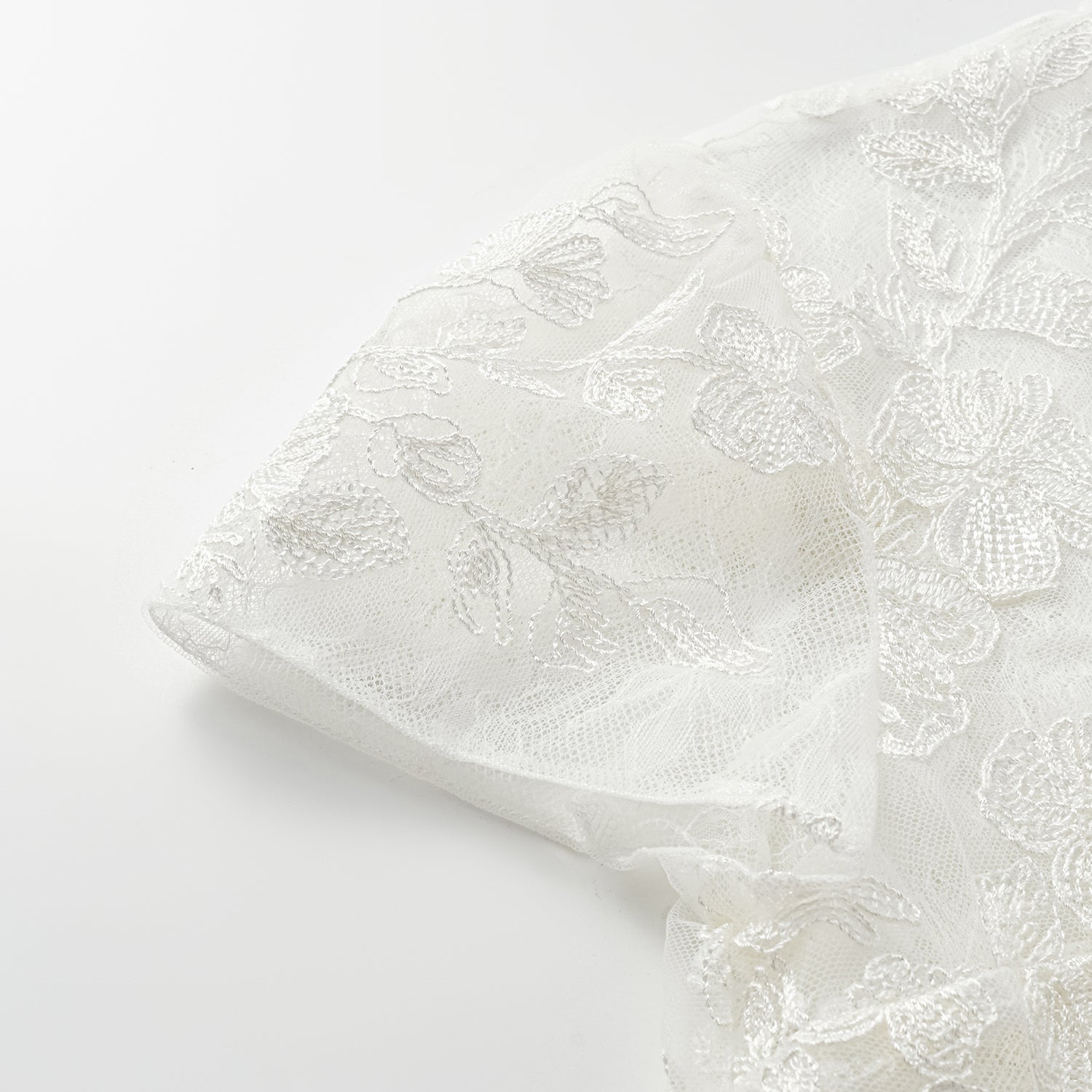 “春裳雅集” 立體刺繡工藝蕾絲國風短袖上衣