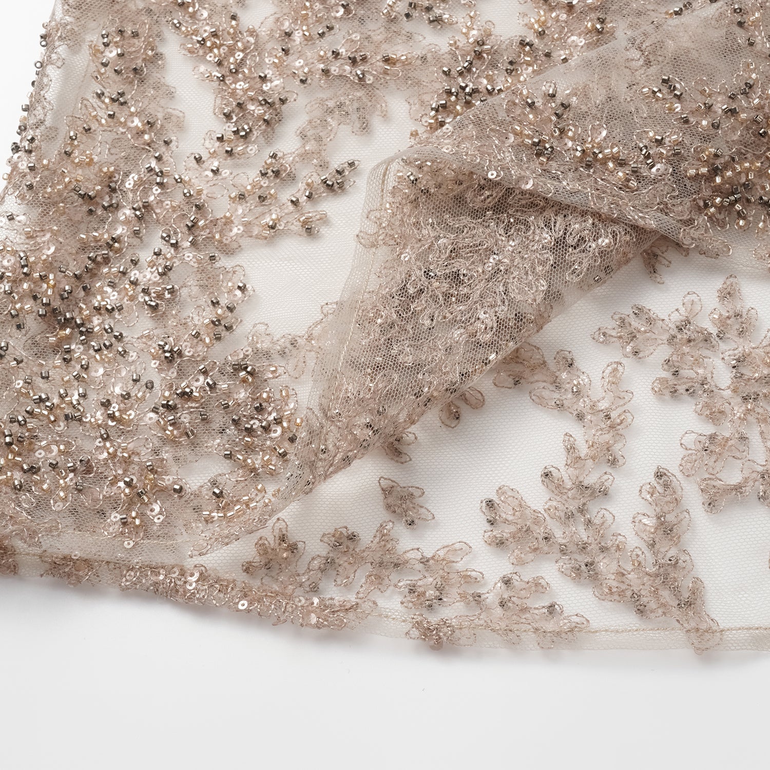 “茶宴” 奢華珠綉蕾絲輕國風細肩帶背心—Gold