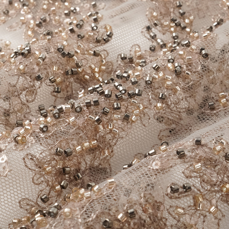 “茶宴” 奢華珠綉蕾絲輕國風細肩帶背心—Gold