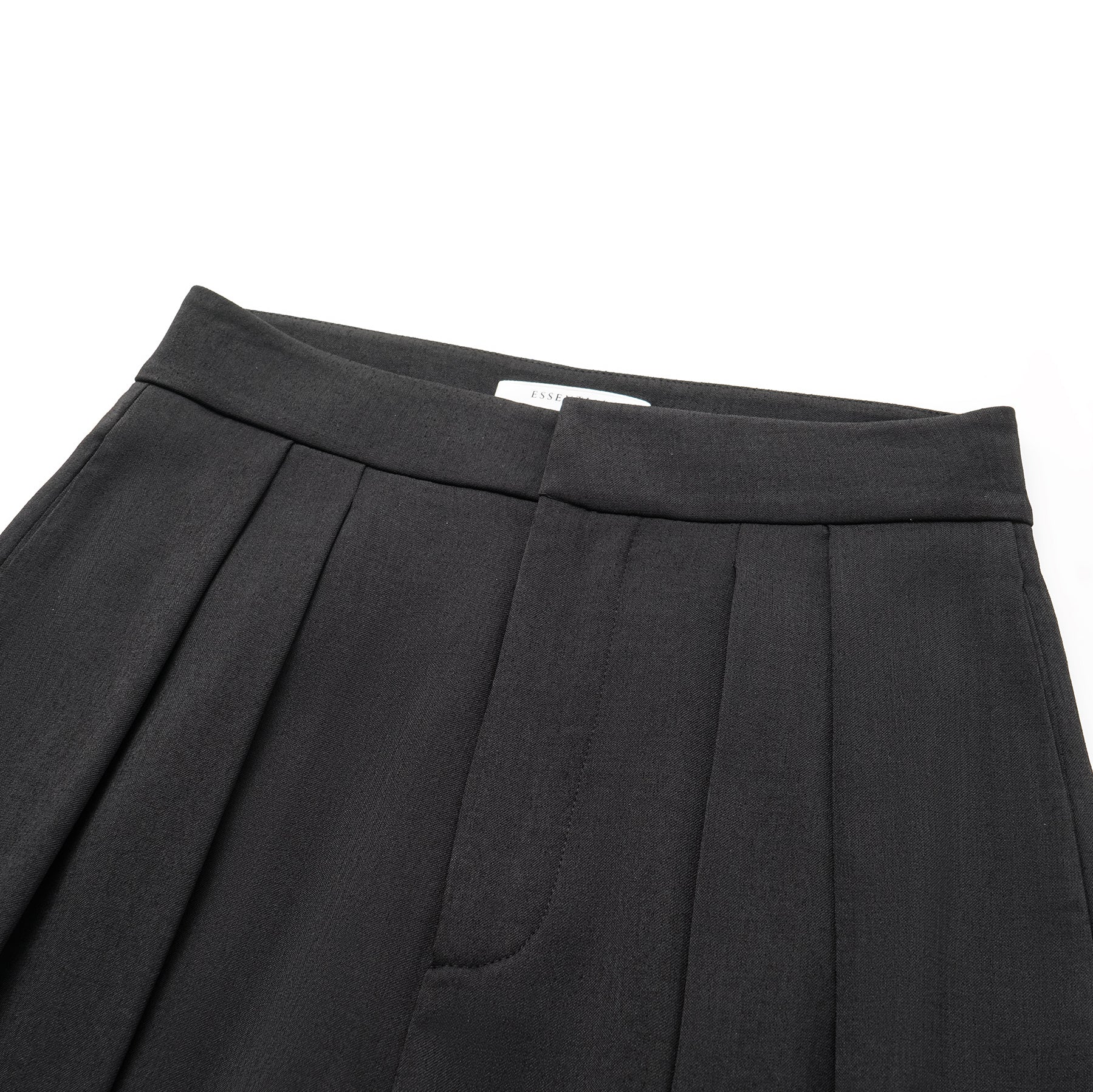 “Autumn Diary ” 韓國超彈力垂墜肌理面料特殊剪裁闊腿長褲—黑色