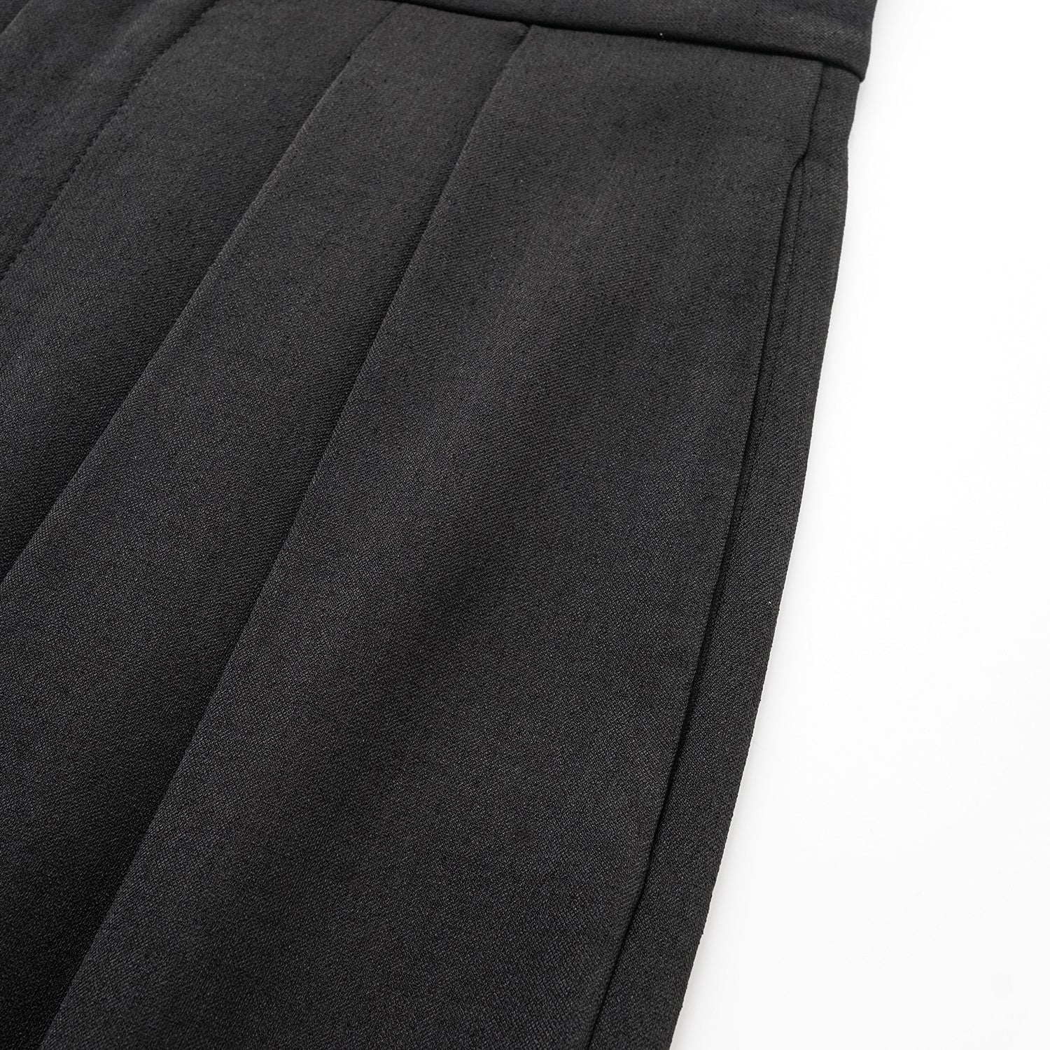 “Autumn Diary ” 韓國超彈力垂墜肌理面料特殊剪裁闊腿長褲—黑色