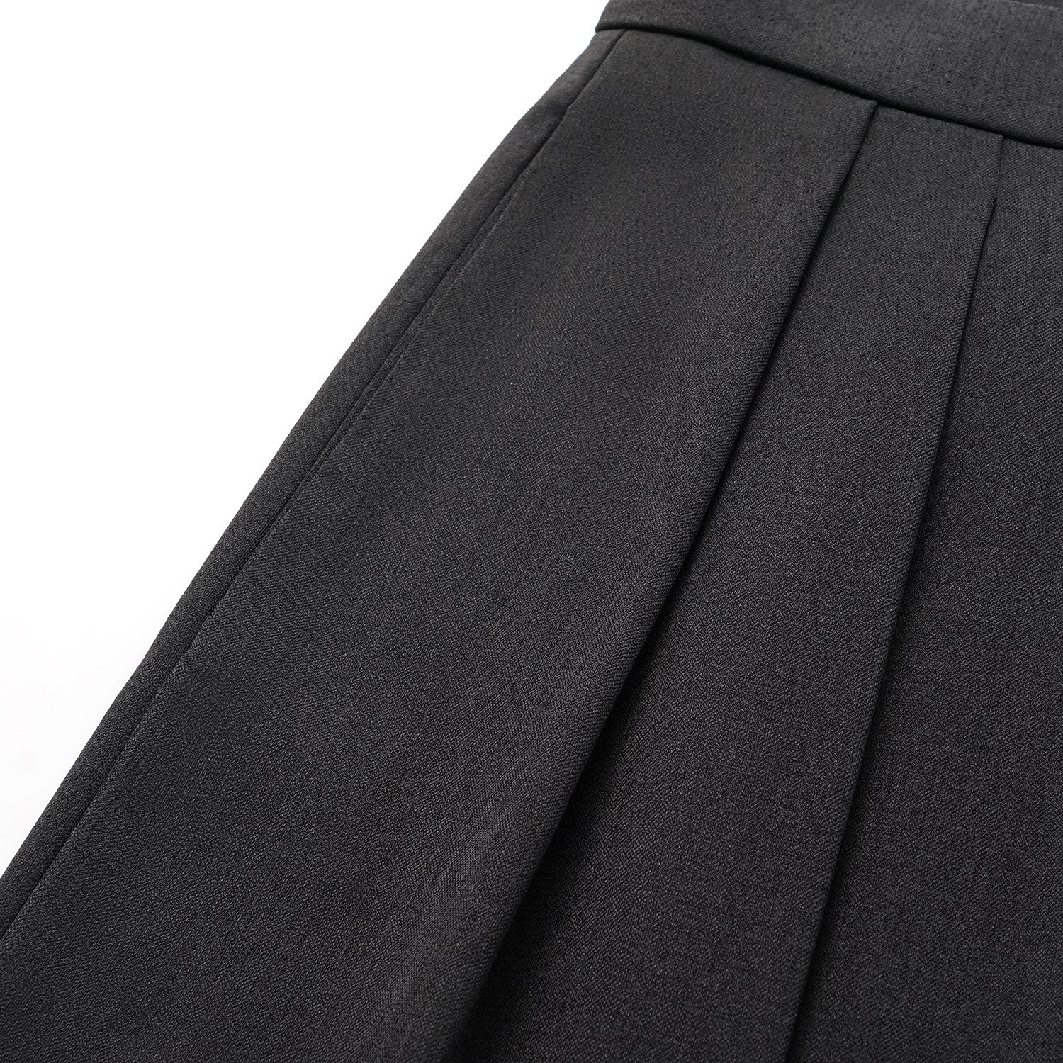 “Autumn Diary ” 韓國超彈力垂墜肌理面料特殊剪裁闊腿長褲—黑色