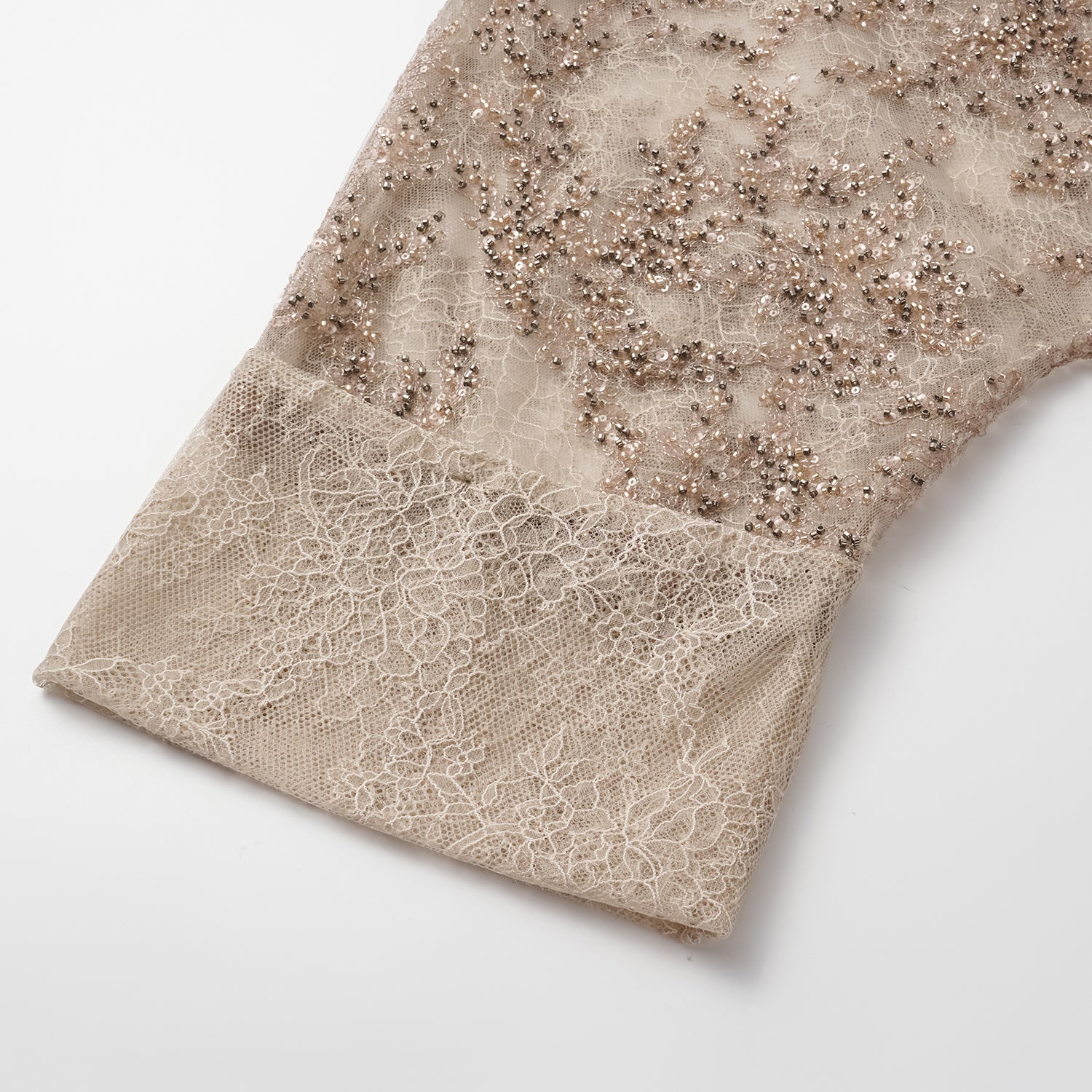 “茶宴” 奢華珠綉蕾絲輕國風披肩外套—Gold