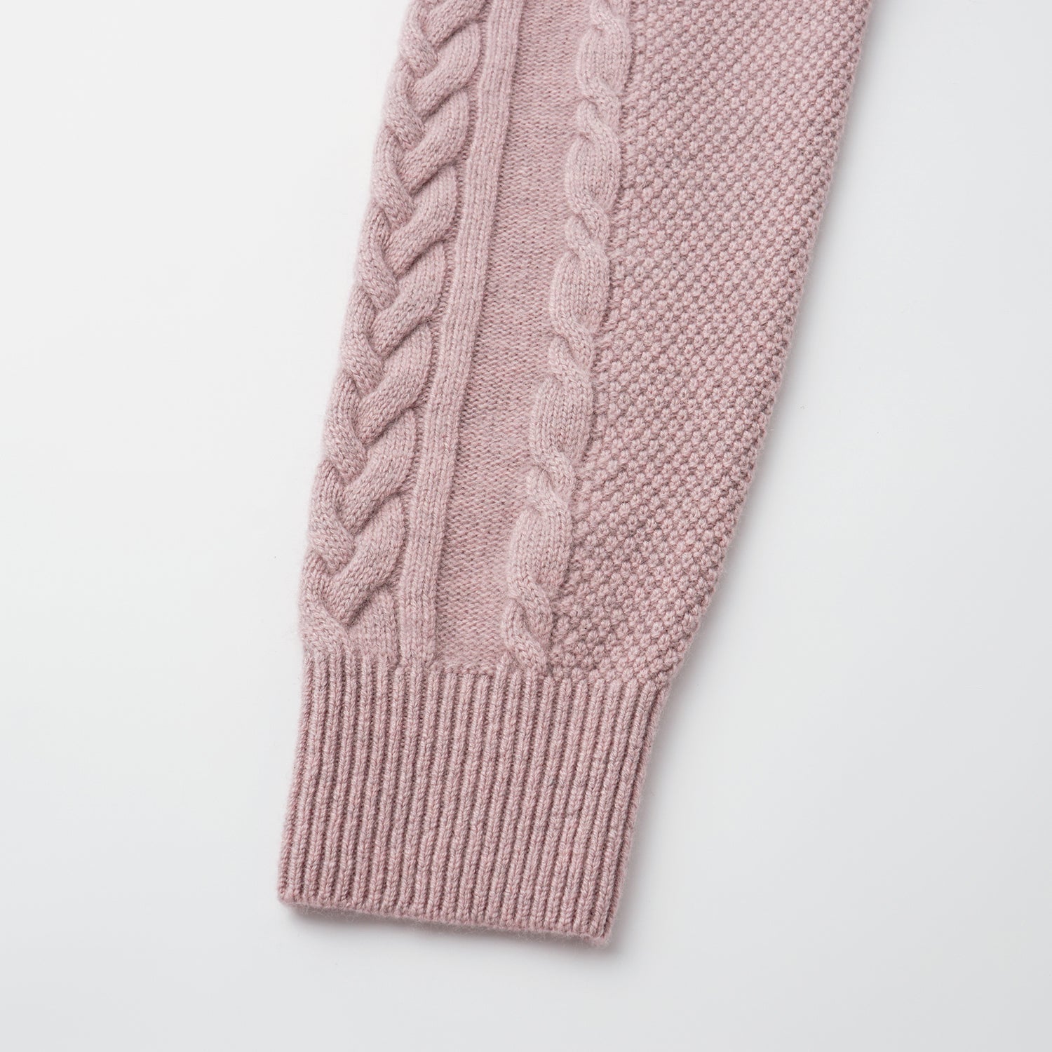 “Spring Diary” 100% Cashmere 立體編結針織開衫—Rosé Manuscript玫瑰詩稿