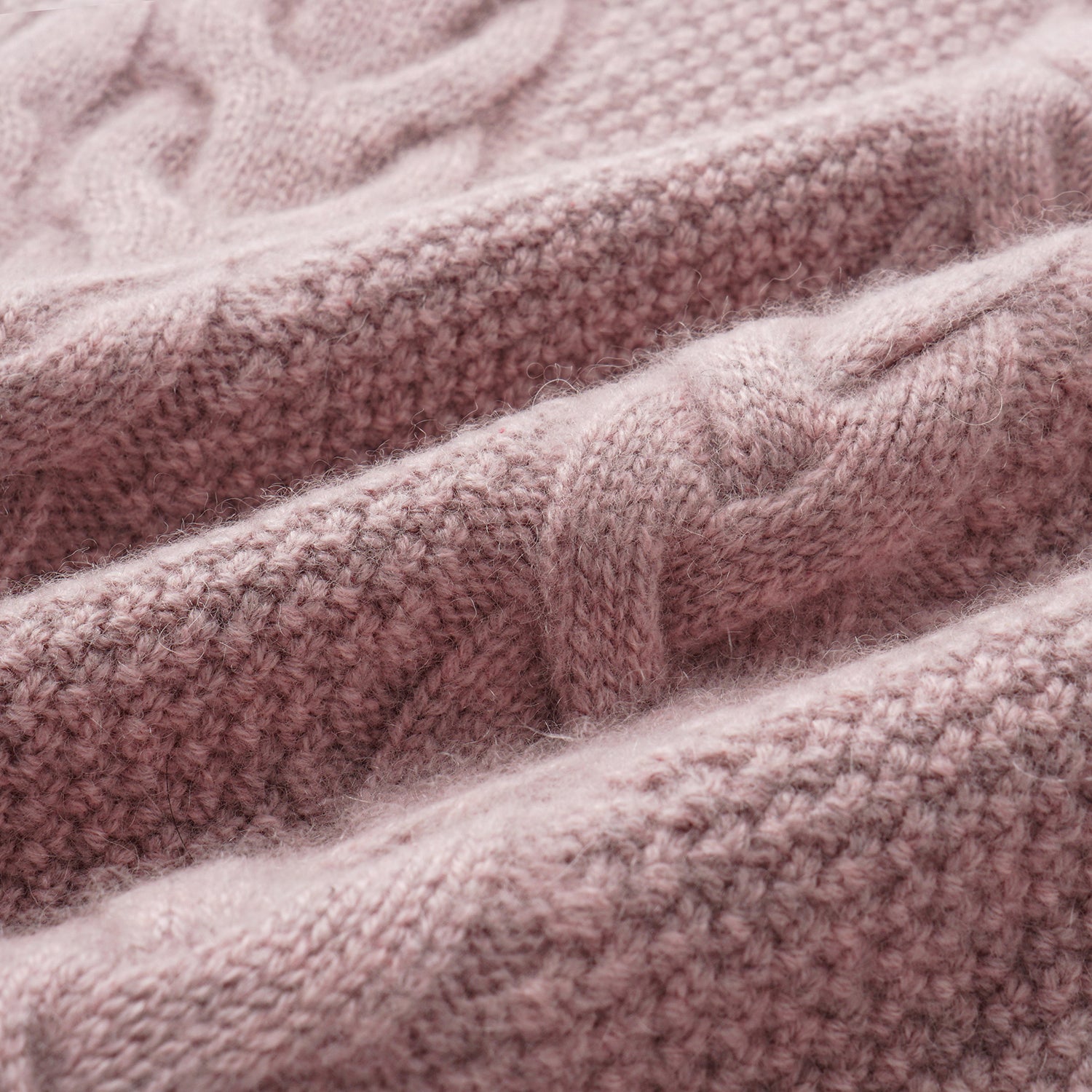 “Spring Diary” 100% Cashmere 立體編結針織開衫—Rosé Manuscript玫瑰詩稿