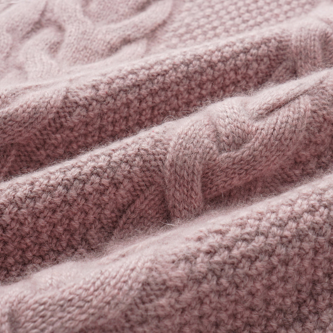 “Spring Diary” 100% Cashmere 立體編結針織開衫—Rosé Manuscript玫瑰詩稿