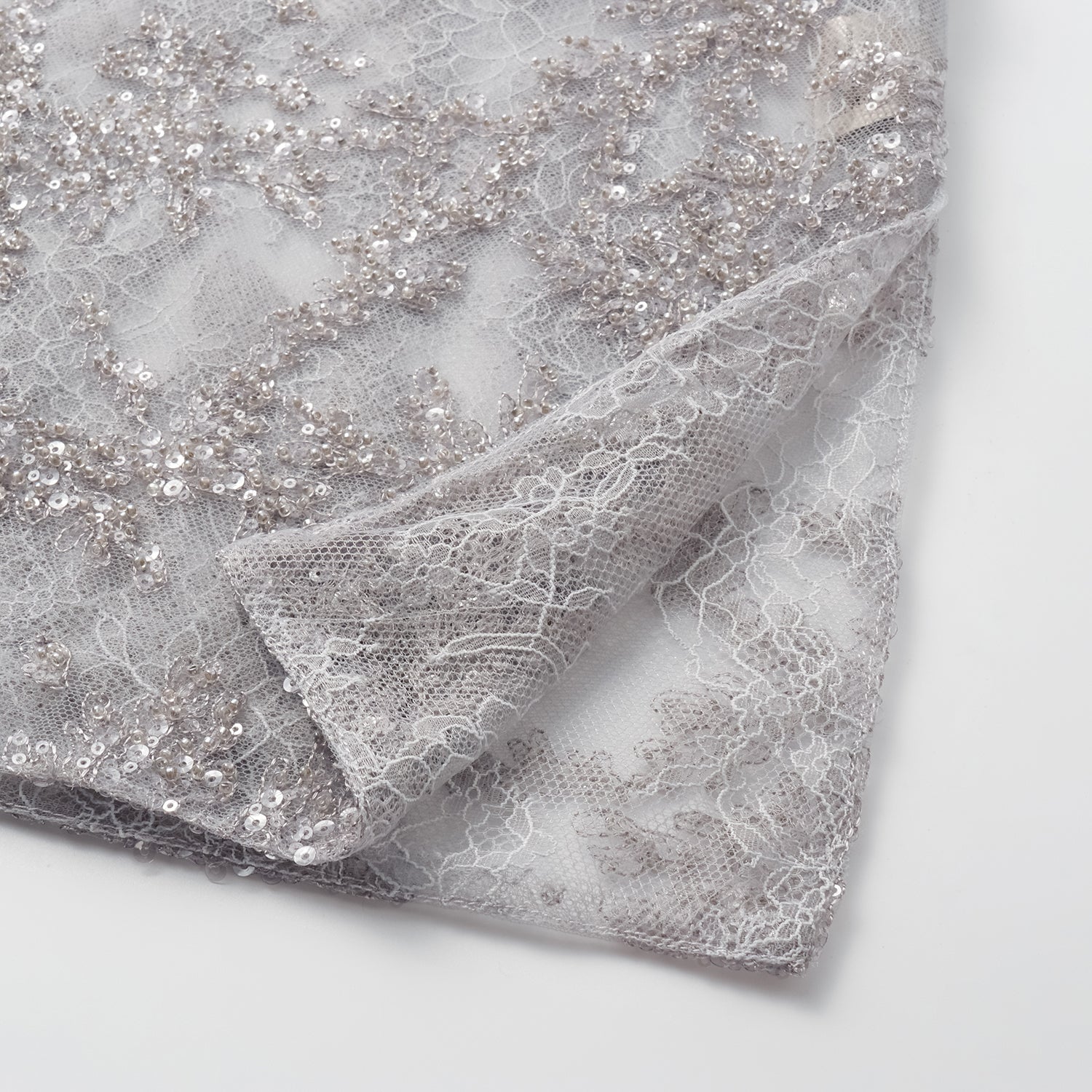 “茶宴” 奢華珠綉蕾絲輕國風披肩外套—Silver