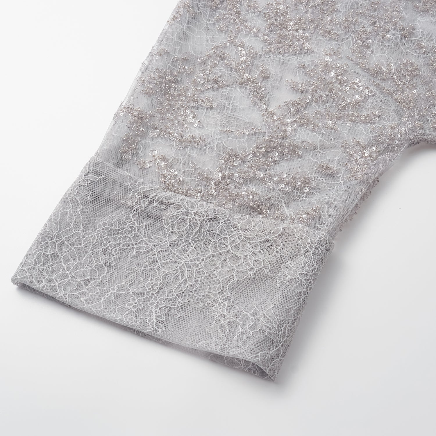 “茶宴” 奢華珠綉蕾絲輕國風披肩外套—Silver