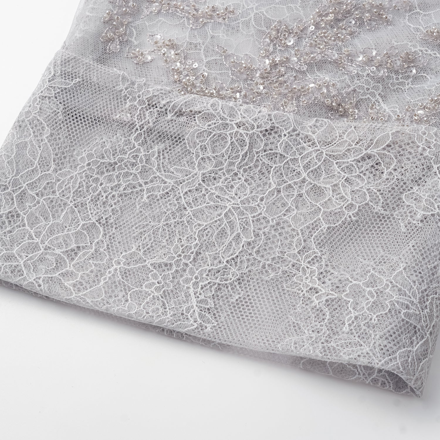 “茶宴” 奢華珠綉蕾絲輕國風披肩外套—Silver