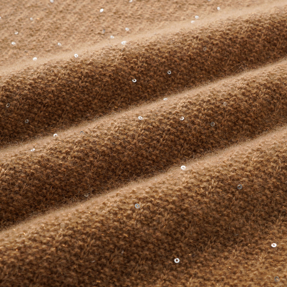 “Autumn Diary” 100% Cashmere極細絨柔星點低弧領針織上衣—Golden Acorn橡果暖陽