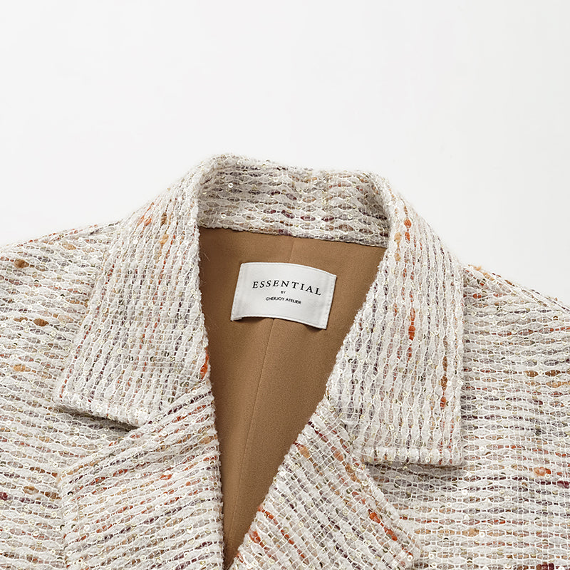 "Oxford Autumn Elegance" Tweed Vest - White and Multicolor 