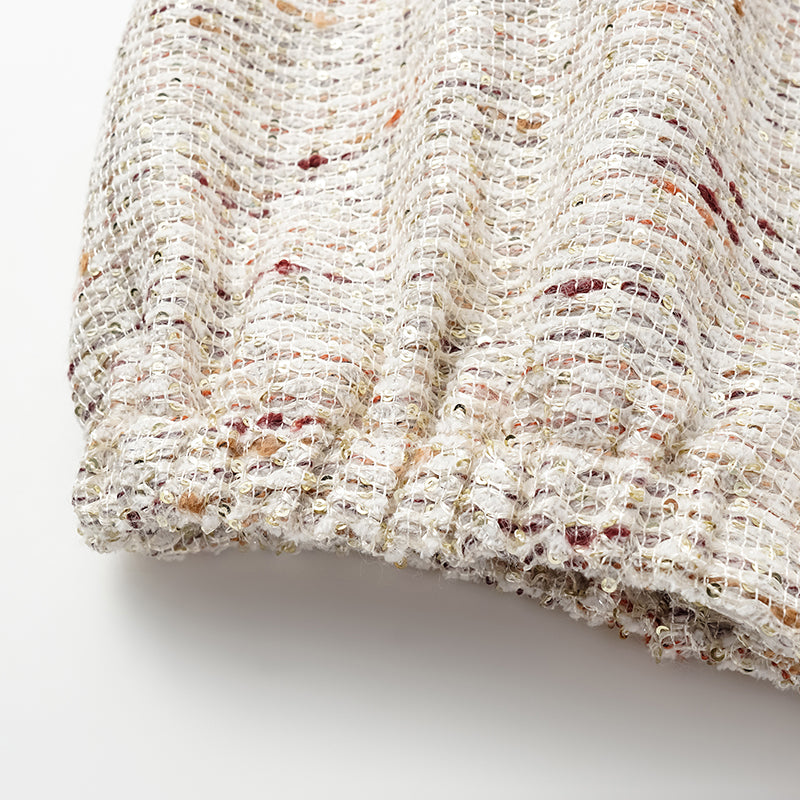 "Oxford Autumn Elegance" Tweed Vest - White and Multicolor 