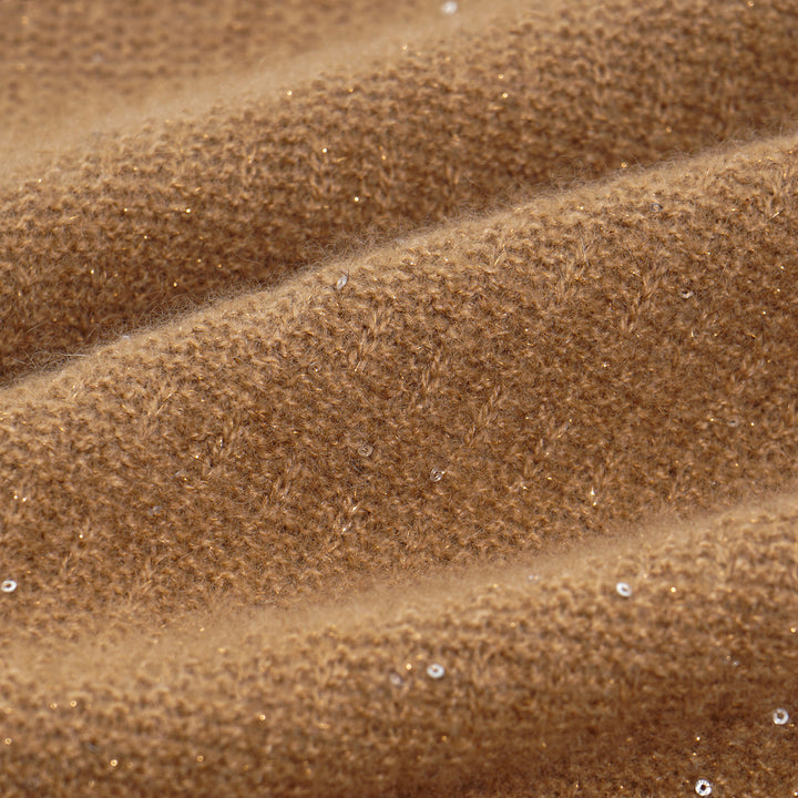 “Autumn Diary” 100% Cashmere極細絨柔星點針織上衣—Golden Acorn橡果暖陽