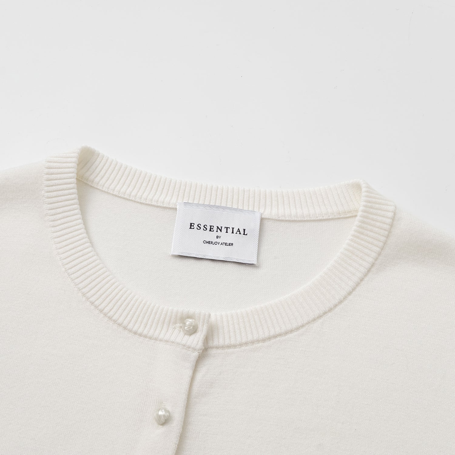 "Summer Diary" 涼感三醋酸喀什米爾針織短袖開衫—PURE