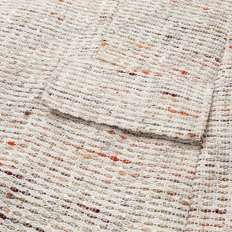 "Oxford Autumn Elegance" Tweed Oversized Jacket - White and Multicolor 