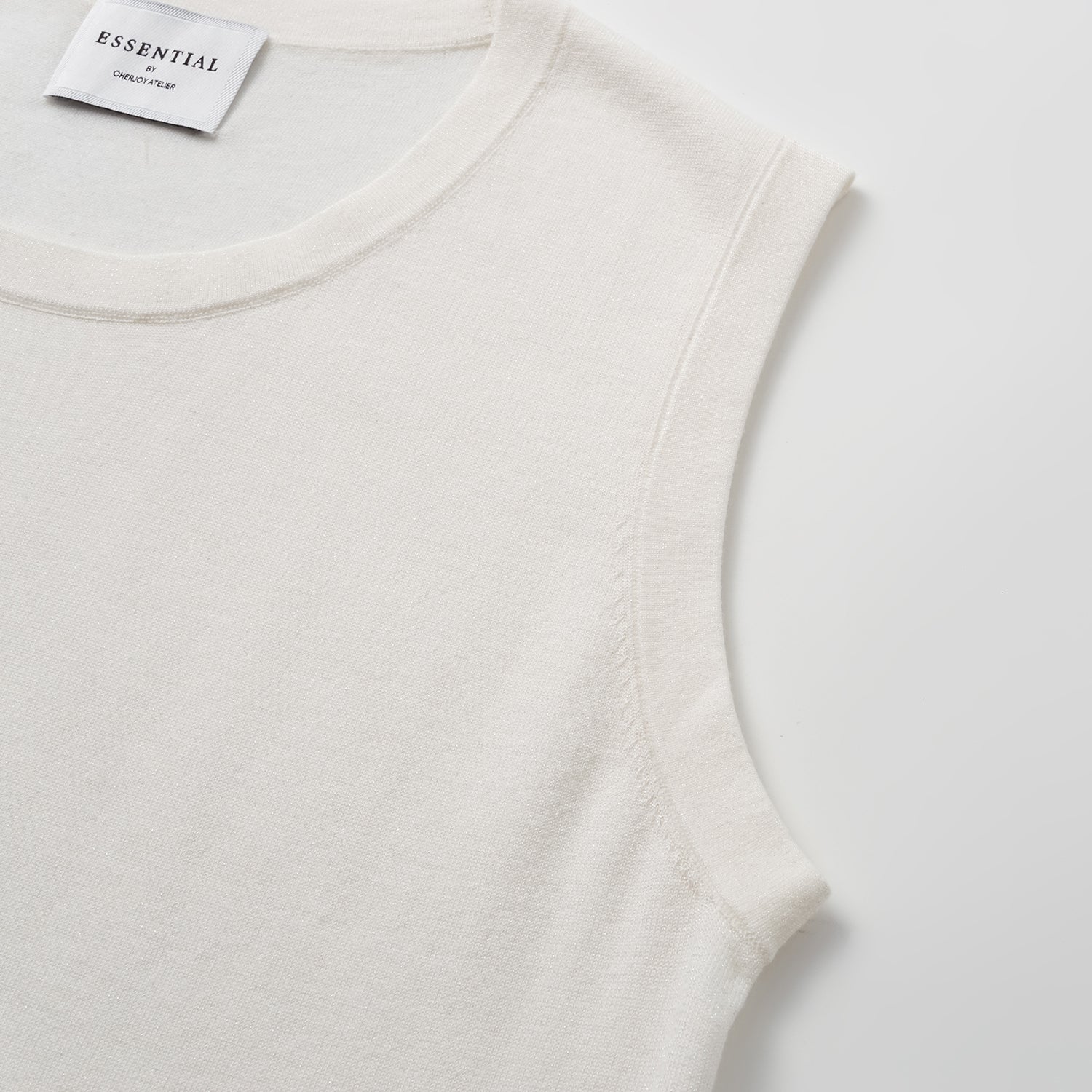 "Summer Diary" 涼感三醋酸喀什米爾針織背心—PURE