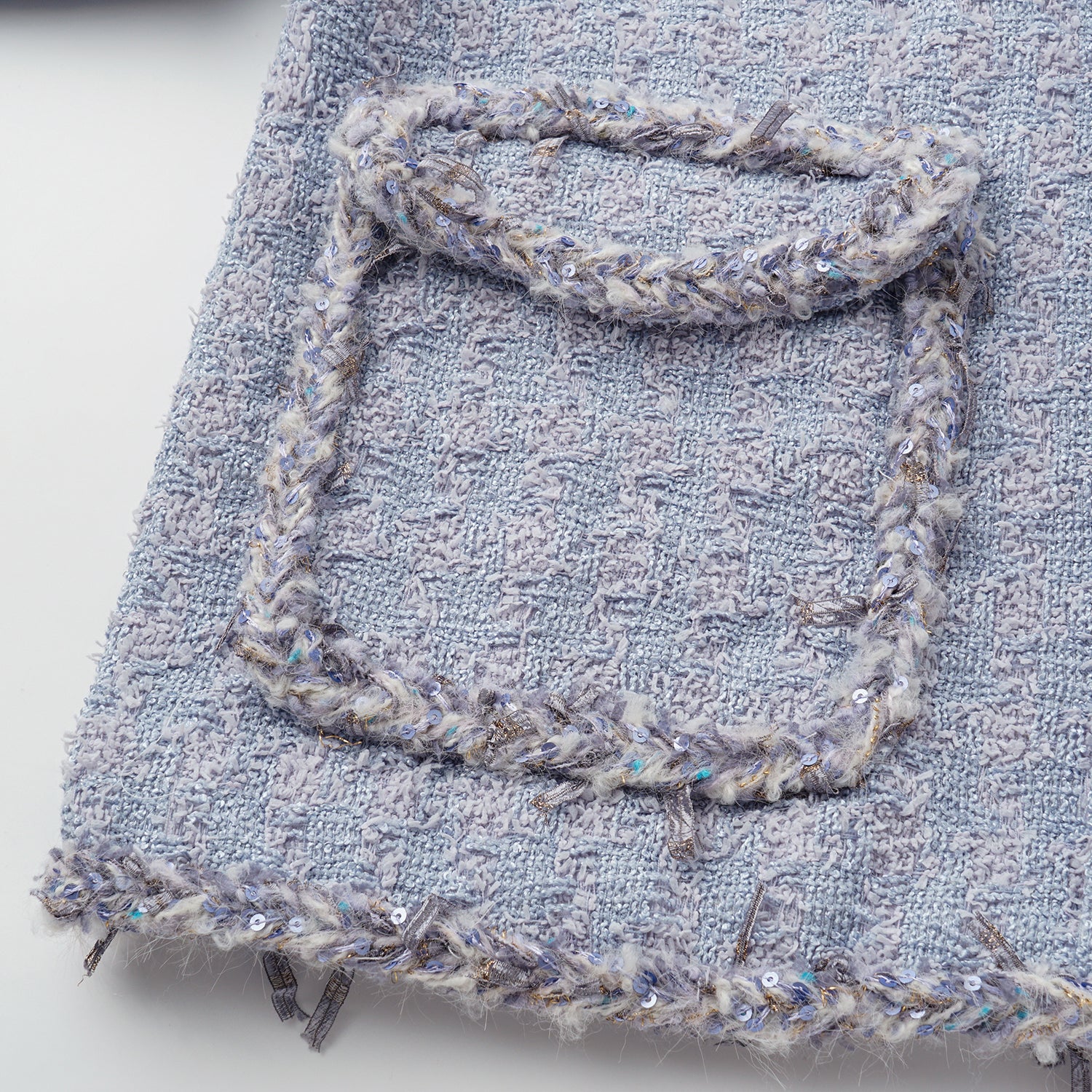 “Tokyo’Hours” 西班牙千鳥紋簇絨工藝Oversized花呢外套—Violet Hour紫韻漫境