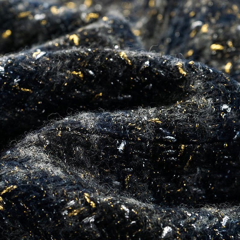 “Brunch at Ritz.” Tweed Long Vest Dress—Night Light Sparkle 