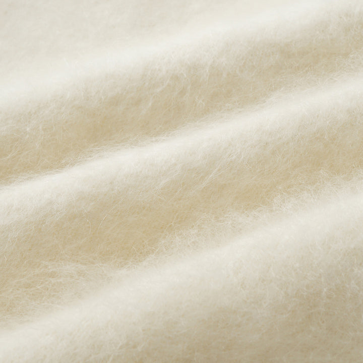 “Winter Diary” 100%Cashmere極細絨柔梳纖工藝立領五分袖上衣—Sunlit Fleece日光絨絮