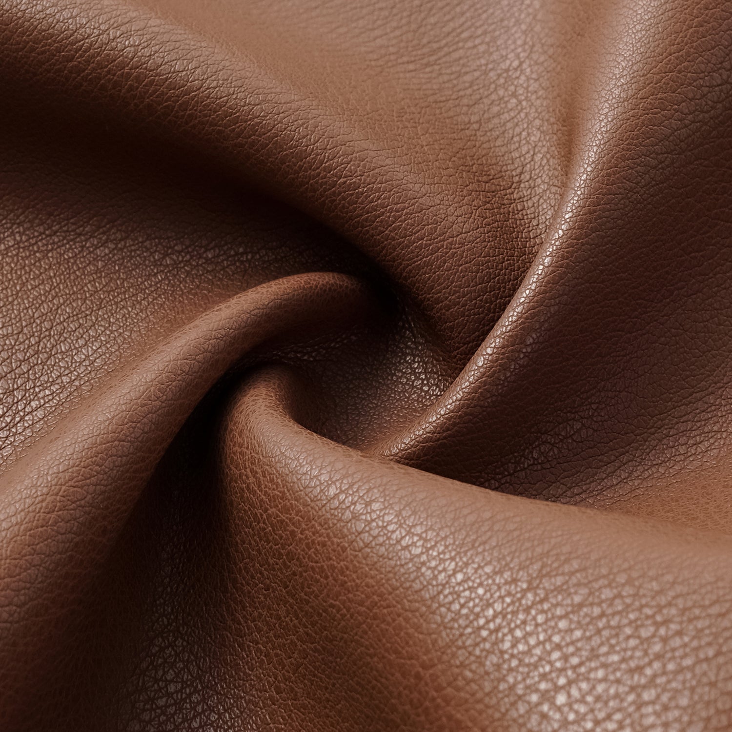 "Easy-go Chic" Vegan Leather Cut Pencil Skirt - Honey Brown 