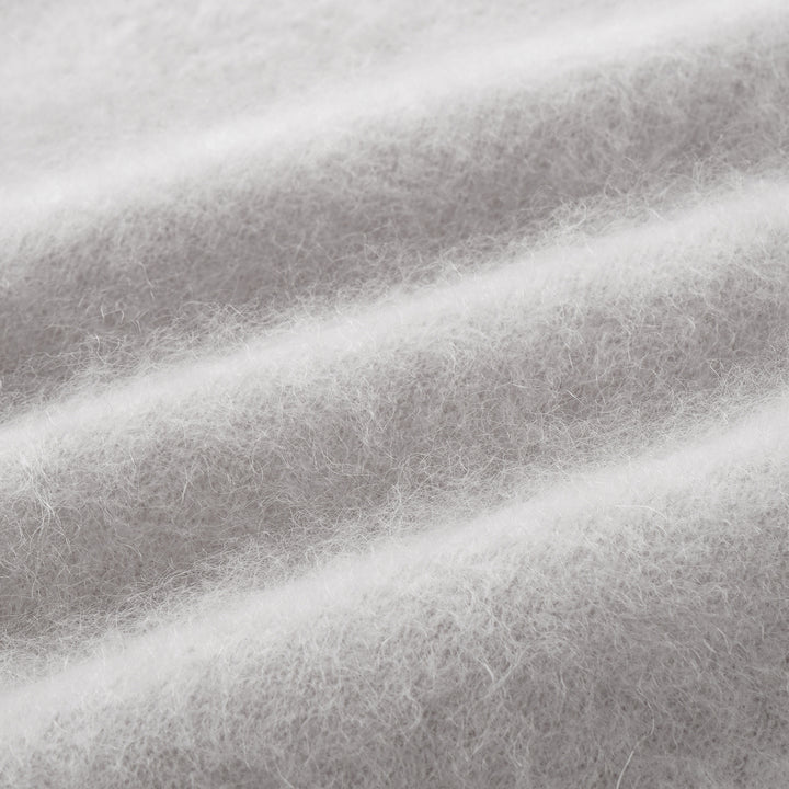 “Winter Diary” 100%Cashmere極細絨柔梳纖工藝立領五分袖上衣—Soft Lavender柔霧薰紫