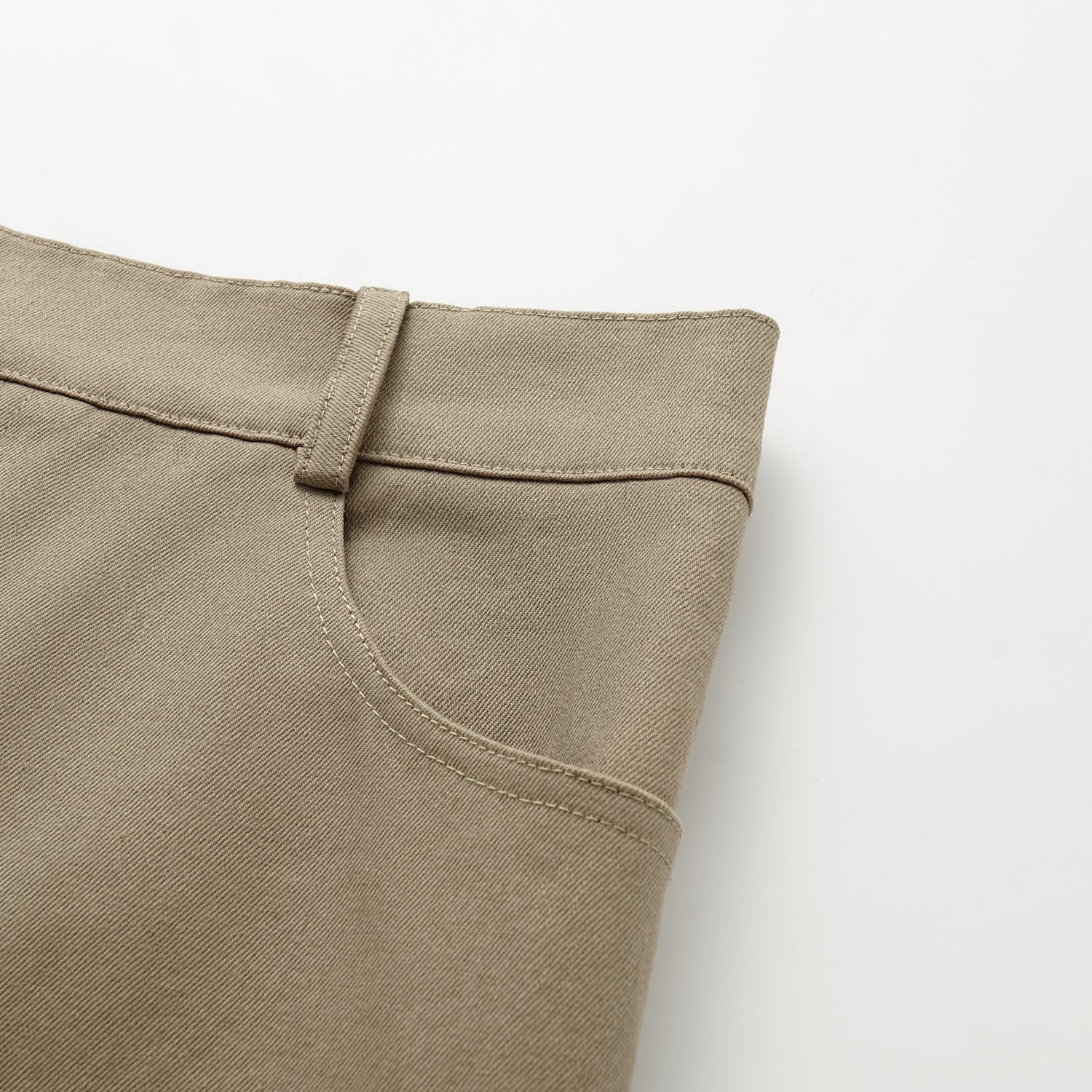 “Easy-go Chic” Premium 頂級高彈力棉牛仔九分褲—卡其