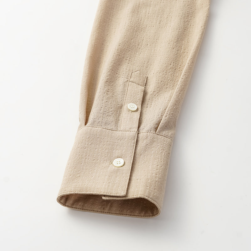 “Easy go Chic” 華夫格墊肩襯衫/短褲套裝—駝