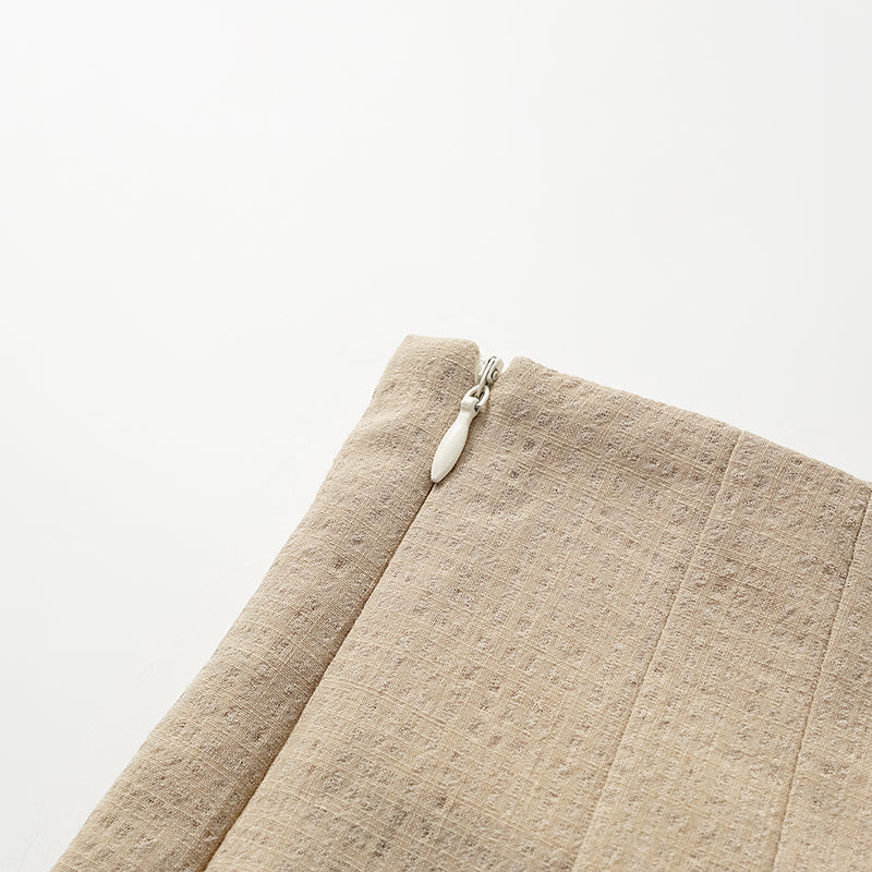 “Easy go Chic” 華夫格墊肩襯衫/短褲套裝—駝