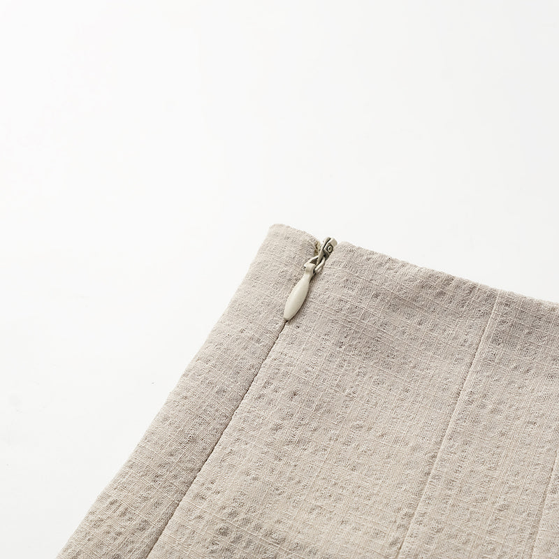 “Easy go Chic” 華夫格墊肩襯衫/短褲套裝—大象灰