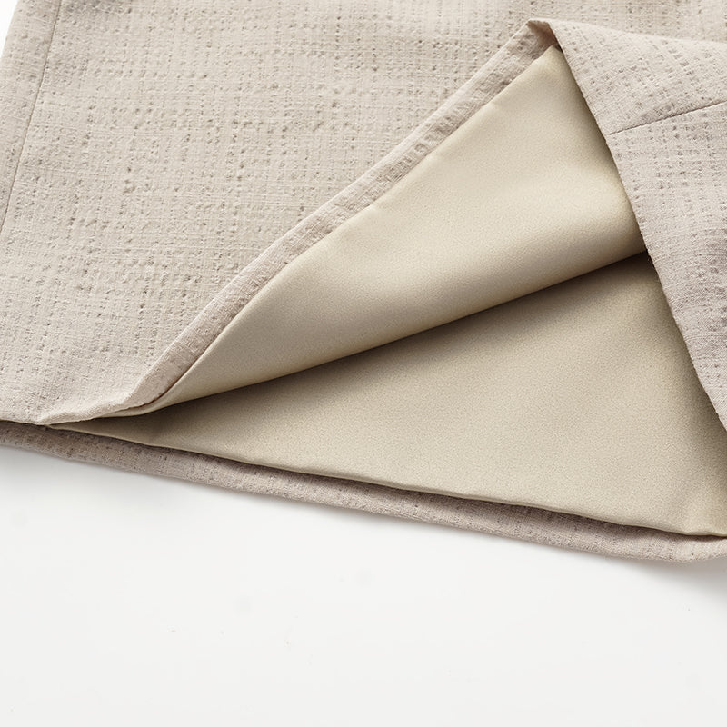 “Easy go Chic” 華夫格墊肩襯衫/短褲套裝—大象灰