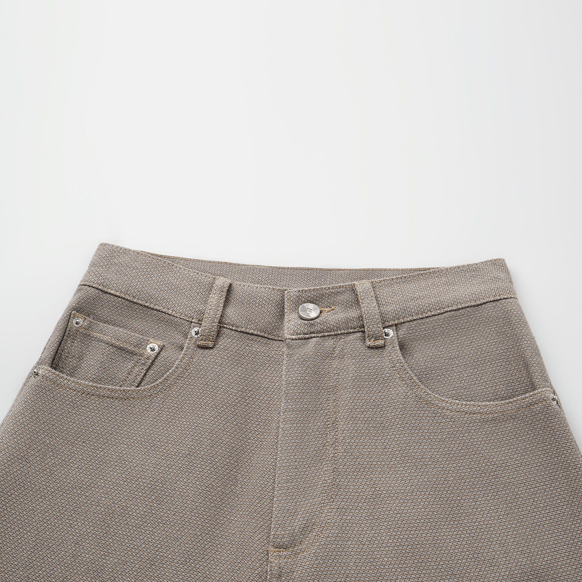 “Easy-go Chic“土耳其頂級霧紋棉高腰反摺牛仔褲—Smoky Agarwood沉香煙褐