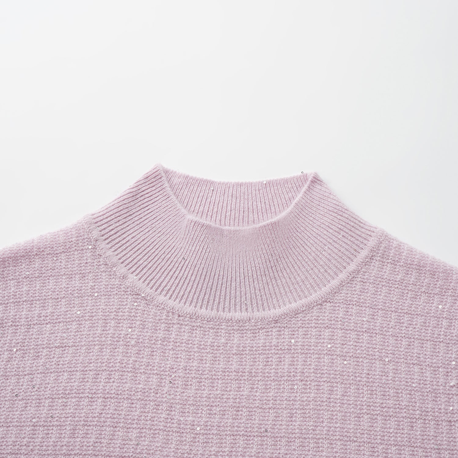 “Autumn Diary” 100% Cashmere極細絨柔星點高領針織背心—Lilac Dawn紫丁曙夢