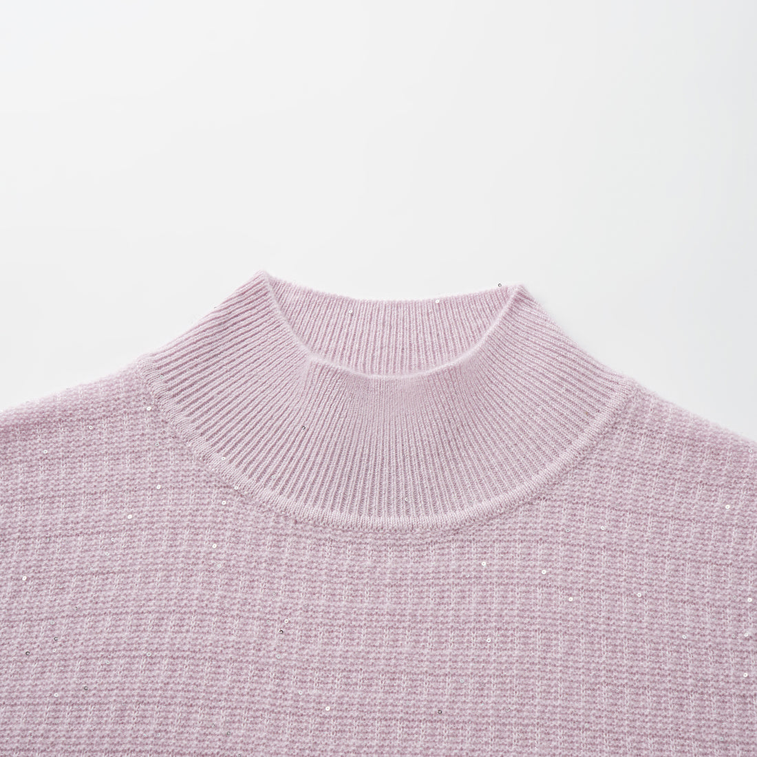 “Autumn Diary” 100% Cashmere極細絨柔星點高領針織背心—Lilac Dawn紫丁曙夢