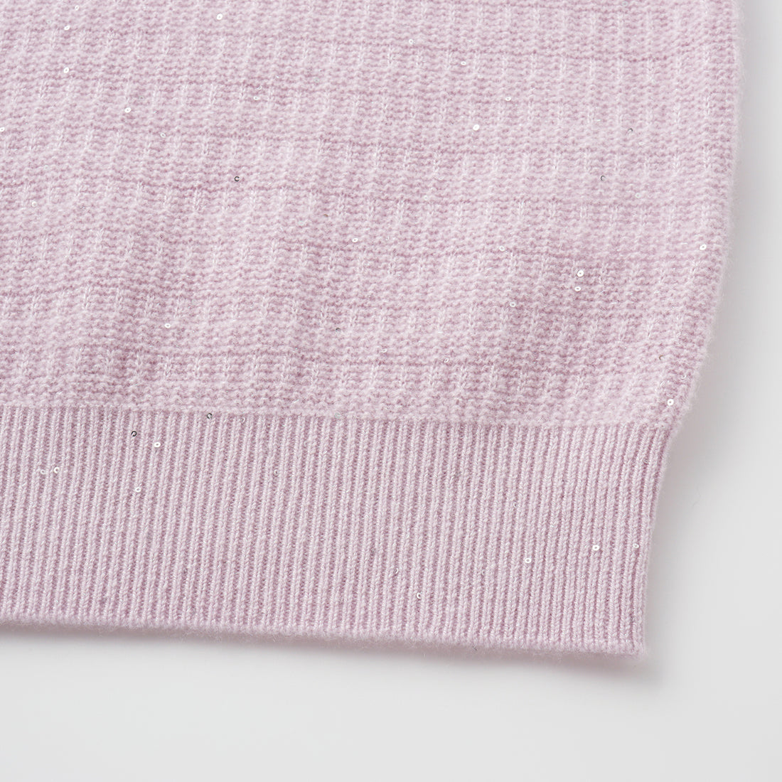 “Autumn Diary” 100% Cashmere極細絨柔星點高領針織背心—Lilac Dawn紫丁曙夢