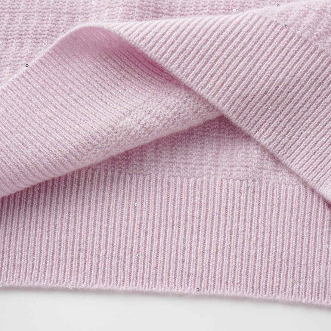 “Autumn Diary” 100% Cashmere極細絨柔星點高領針織背心—Lilac Dawn紫丁曙夢