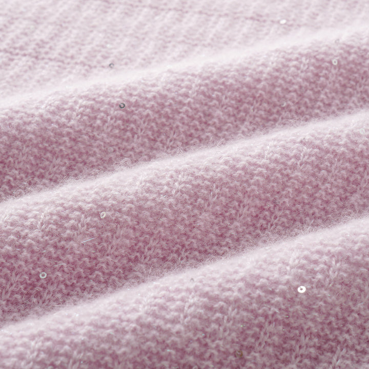 “Autumn Diary” 100% Cashmere極細絨柔星點高領針織背心—Lilac Dawn紫丁曙夢