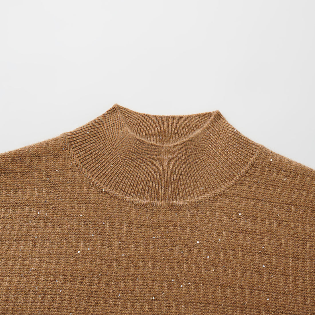 “Autumn Diary” 100% Cashmere極細絨柔星點高領針織背心—Golden Acorn橡果暖陽