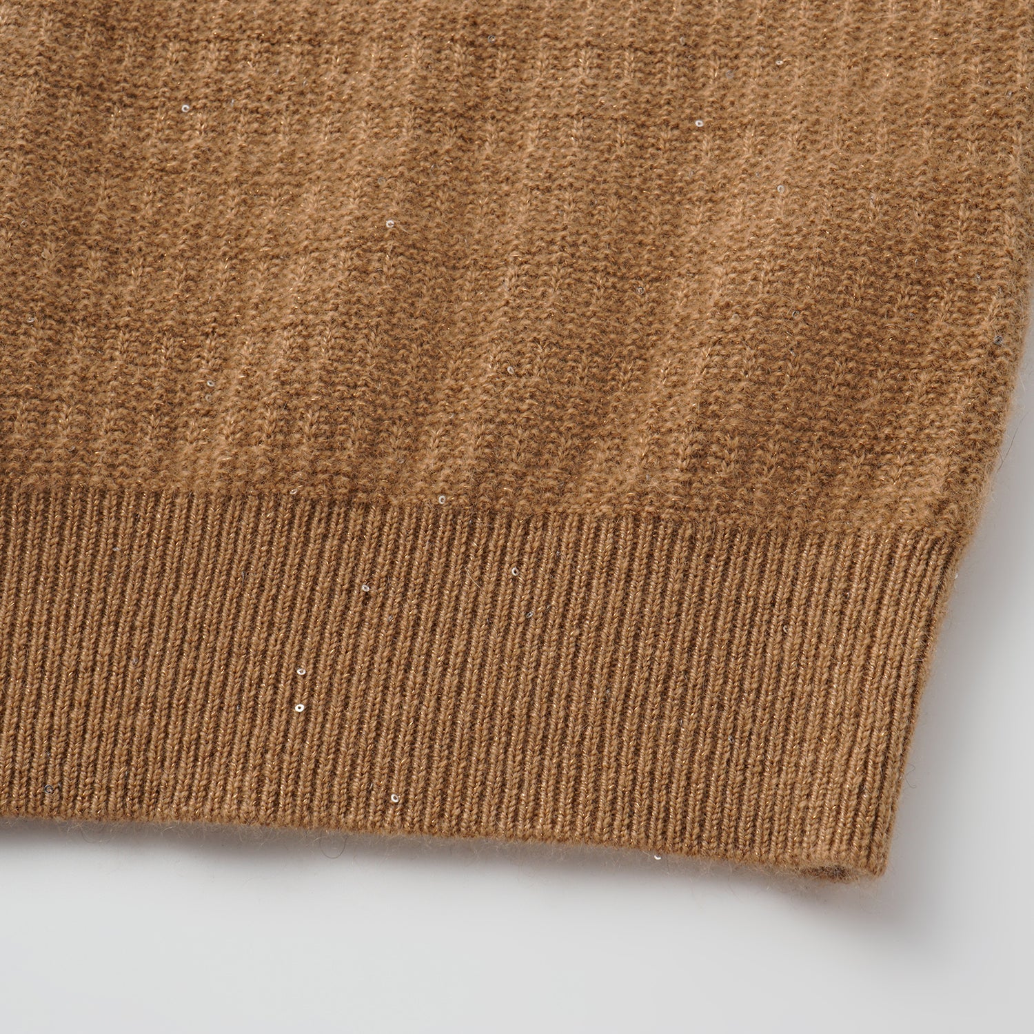 “Autumn Diary” 100% Cashmere極細絨柔星點高領針織背心—Golden Acorn橡果暖陽