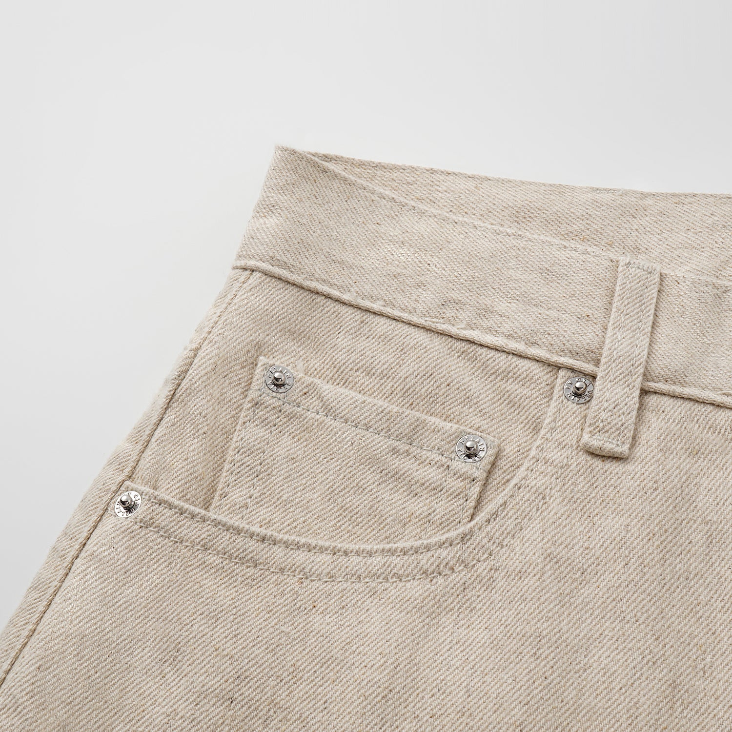 “Easy-go Chic“土耳其頂級霧紋棉高腰反摺牛仔褲—Linen Scent亞麻氣息