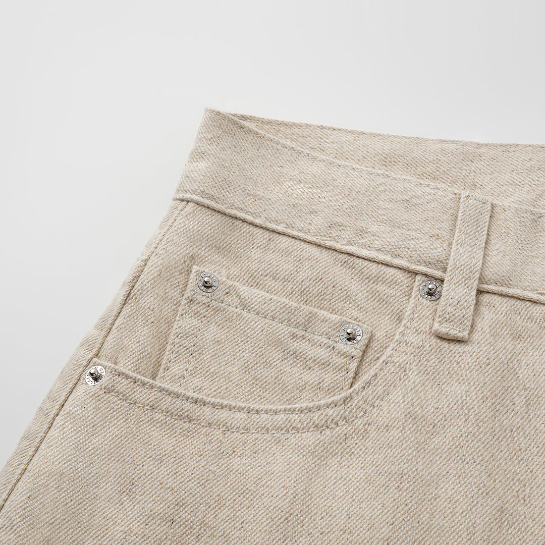 “Easy-go Chic“土耳其頂級霧紋棉高腰反摺牛仔褲—Linen Scent亞麻氣息