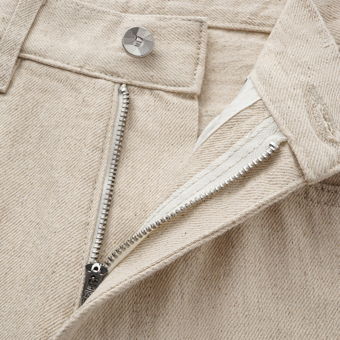 “Easy-go Chic“土耳其頂級霧紋棉高腰反摺牛仔褲—Linen Scent亞麻氣息