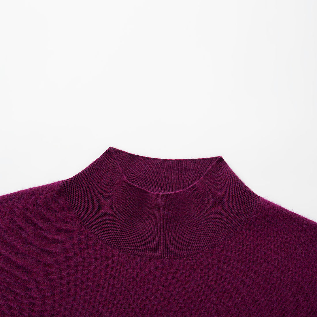 “Winter Diary” Cashmere極簡純色立領針織衫—Velvet Plum絨夜紫莓