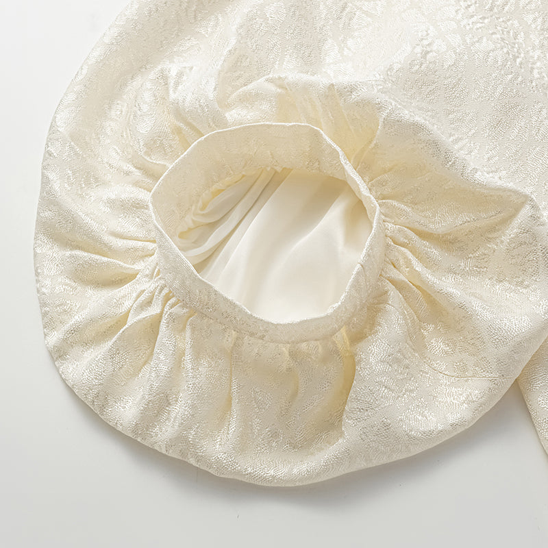 "慵倚春意" 義大利提花羊腿袖襯衫