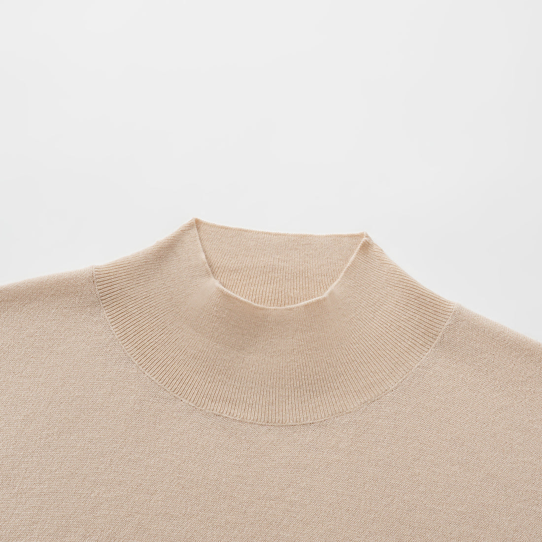 “Winter Diary”Cashmere極簡純色立領針織衫—Natural Tone秋日碎光